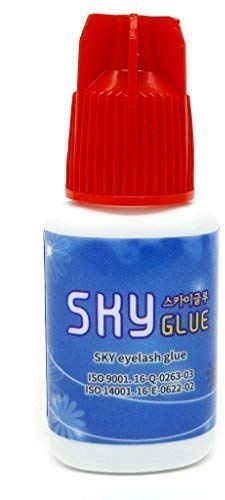 SKY S+ Super Eyelash Glue for Lash Extensions | Professional Super Strong Glue | Semi Permanent, Long Lasting Eyelash Adhesive | Individual Lashes, Super Fast Drying Adhesive, Black Formula (5ml)
