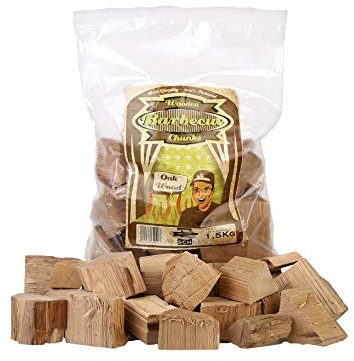 Axtschlag Räucherklötze Eiche, 1500 g XXL Packung sortenreine faustgroße Wood Chunks zum Smoken und Räuchern über längere Zeit, für alle Grills geeignet