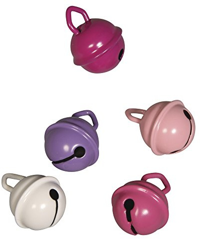 Rayher Metallglöckchen, kugelförmig, Rosatöne, 15 mm ø, Beutel 5 Stück, Schellen, Glöckchen, 25069000