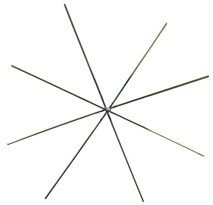 Unbekannt Drahtstern 8-strahlig • 10 Stück • 10cm, 12cm oder 15cm • Messing, Gelb, 28 Gauge