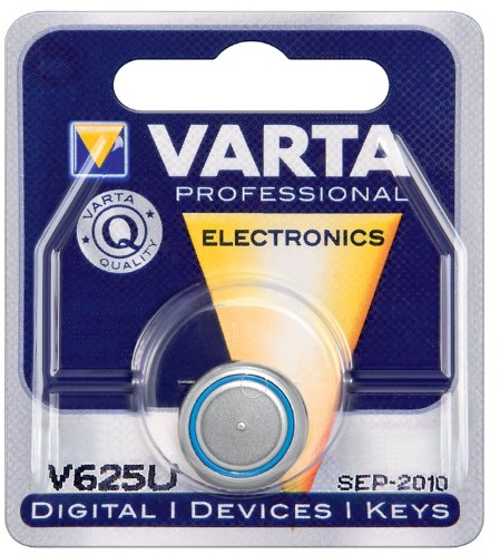 Varta - Batteria alcalina a bottone V 625 U da 1,5 V - Non ricaricabile - 200 mAh - Profondità 15,5 - Larghezza 15,5 mm - Larghezza 6,2 mm