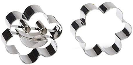 Patisse Präge-Ausstechformen-Set Blume Gesicht Edelstahl 2-teilig