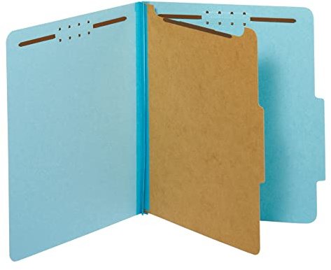 Pendaflex Classification Folders, Standard, 1 Divider, Embedded Fasteners, 2/5 Cut Tab, Blue, Letter, 10/BX (23730P), Specialty