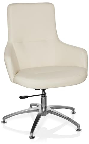 hjh OFFICE 670580 Lounge-Sessel Shake 300 Kunstleder Weiß moderner Sessel, Clubsessel, Cocktailsessel, höhenverstellbar
