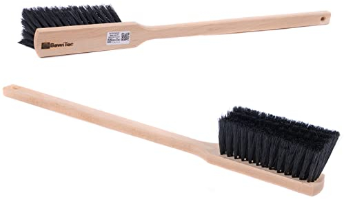 BawiTec Qualitäts Handfeger 1 STK. feine weiche Kunsthaar-Borsten 60cm Lang Langstiel Handbesen PKW LKW Auto Autobesen Sicherheitshandfeger Holz