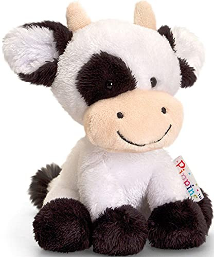 Lashuma Plüschtier Kuh Daisy, Schwarz - Weißes Kälbchen, Kuscheltier Pippins 14 cm
