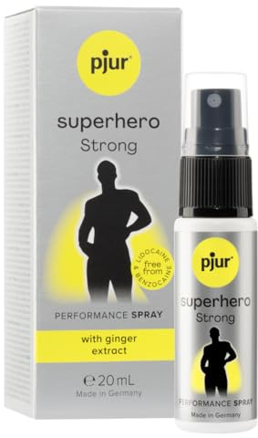 pjur superhero Strong Spray - Hochkonzentriertes Verzögerungsspray für Männer - Ingwer-Extrakt für längere Performance (20ml)