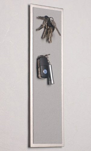 FLUX-objects Magnetisches Schlüsselbrett aus Edelstahl (42 x 12 cm), mit Filz in hell-grau