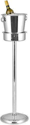 Drinkstuff Tulip Champagne & Wine Bucket Set with Stand, Stainless Steel