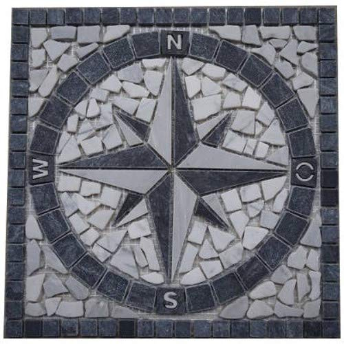 Marmor Rosone 30x30 cm Kompass Windrose Naturstein Mosaik Einleger Fliesen 025