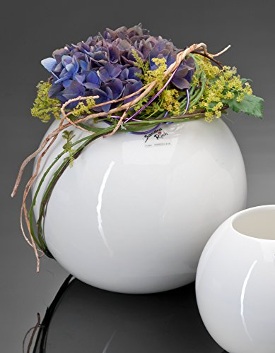 Sandra Rich Porzellanvase Globe weiß rund 11 cm hoch Ø 13 cm