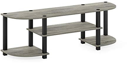 Furinno Turn-S-Tube Wide TV Entertainment Center, TV Unit, TV Stand, French Oak/Black, 120 (W) x 40 (H) x 34 (D) cm