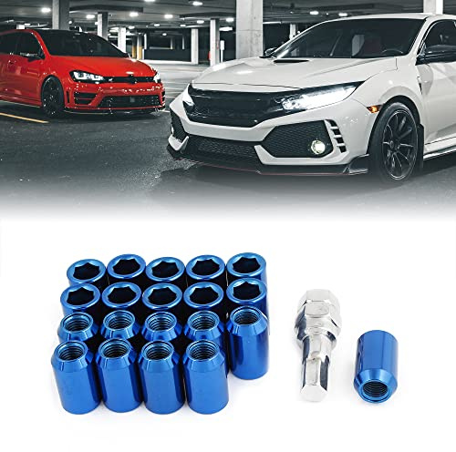 sourcing map 21 stk. Auto Metall Rad Verschluss Reifen Tuner Radmutter Set 12mmx1,5 Blau