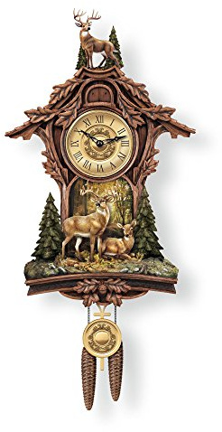 The Bradford Exchange 'Whitetail Gathering' Deer Cuckoo Clock