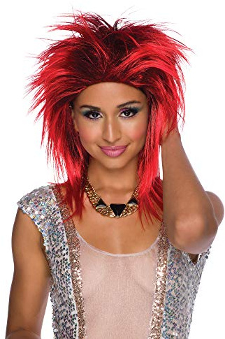 Womens Red Foxy Rocker Wig (Pack of 1) - Perfect Accessory for Halloween, Music Festivals, Costume Parties, 1980s Themed Events, & Cosplay Halloween
