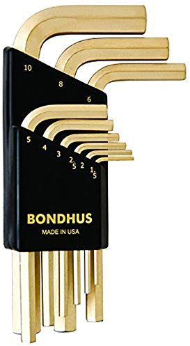 Bondhus ángulo Juego de llaves hexagonales Oro Guard hlx9msg, 9 piezas, corta, 38299