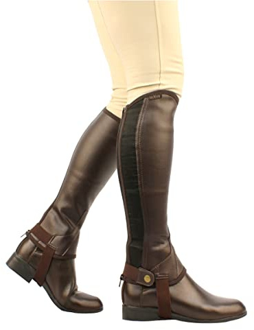 Saxon Equileather Halbkaps, Schwarz, Erwachsene, Größe S
