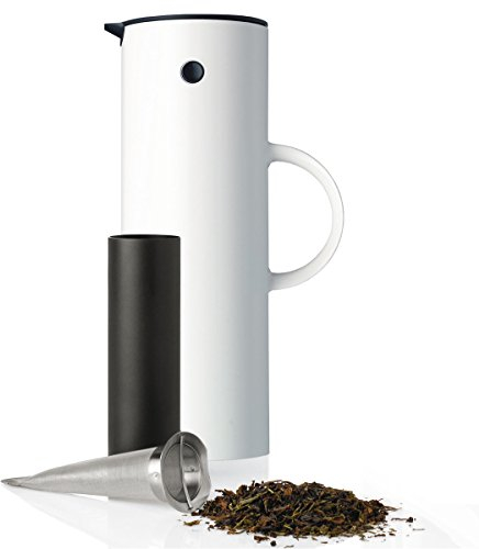 Stelton Isolierkanne weiß mit Teesieb