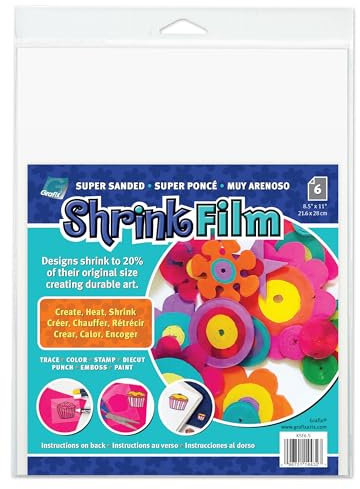 Grafix Schrumpffolie Super Sanded, 21,6 x 27,9 cm, 6 Stück pro Packung