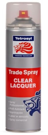 Tetrosyl Trade Spray Clear Lacquer 500ml Fast-Drying Acrylic Clear Coat Aerosol, Adjustable Nozzle, High-Gloss Protective Topcoat for Car Paint Refinishing
