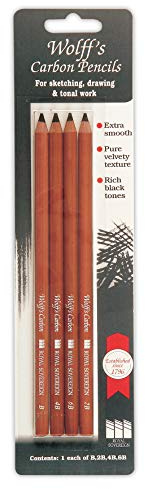 Wolff's Carbon Pencil Set, Black, 4 Count (Pack of 1)