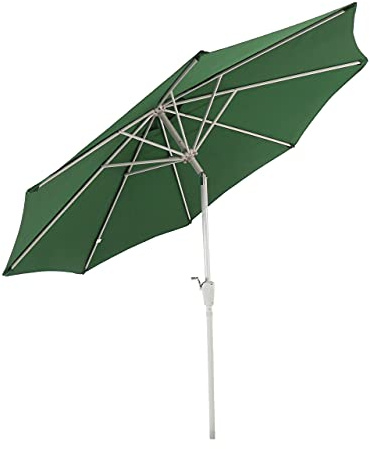 Mendler Sonnenschirm N19 Polyester/Alu Ø 3m - grün | Gartenschirm, neigbar, 5kg