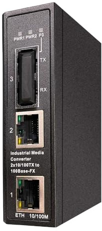 Convertitore Industriale Fast Ethernet a fibra ottica su guida DIN