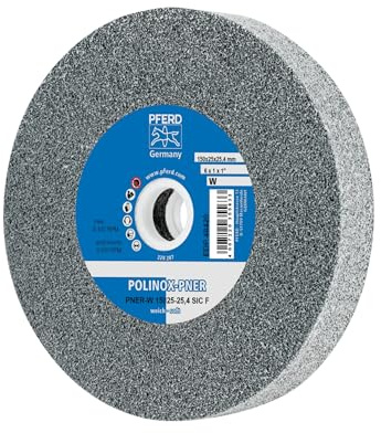 PFERD TOOLS POLINOX-Kompaktschleifrad PNER | 150 x 25 mm, Bohrungs-ø 25,4 mm, Ausführung weich, SiC, fein | 44691667 – zum Oberflächenfinish