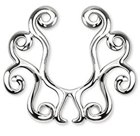 Paula & Fritz® Fake Brustwarzen-Piercing Brustpiercing Frau Maenner Intimpiercing Mann Nippelpiercing Wachsende Ranken Edelstahl Chirurgenstahl 316L KX001