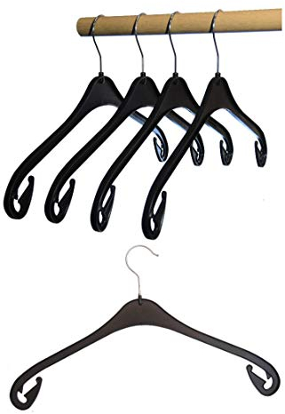 Hagspiel Kleiderbügel aus Kunststoff, schwarz, Rockhaken, 43 cm 50 STK.