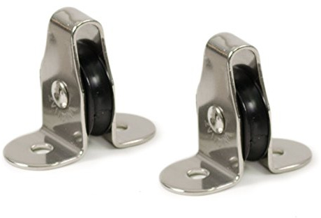 wellenshop 2X Umlenkrolle Seilrolle Stehblock für Seil Ø 4mm Edelstahl Kunststoff Nylon Mini-Block