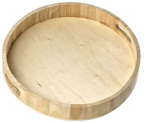 VBS Tablett, rund, Rohholz/Sperrholz, Ø ca. 34 cm, H ca. 5 cm