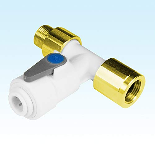 John Guest - Valvola di arresto ad angolo con valvola di non ritorno, ASV9, 3/8 x 3/8 x 1/4