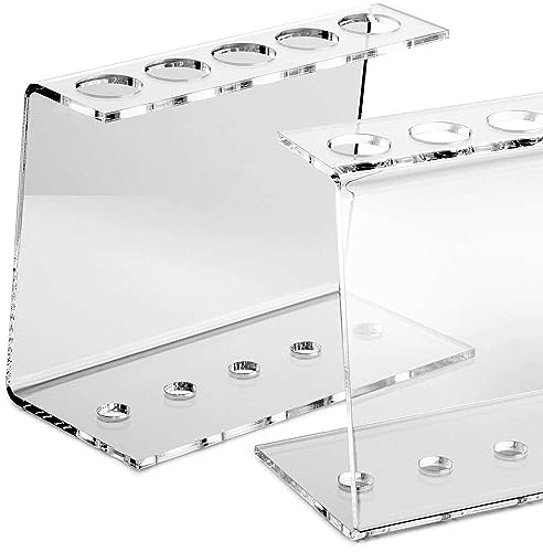 Tuuters 5-Loch Reagenzglasständer aus Acryl (Ø 20,5 mm) Reagenzglashalter | Transparentes Reagenzglasgestell für Röhrchen – der glasklare Acrylhalter für Reagenzgläser ist ideal als Labor Gefäßständer