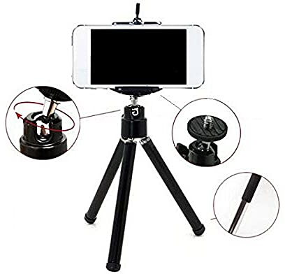 K-S-Trade Qualitativ & Innovativ Smartphone Stativ Dreibein Für BlackBerry Priv Tripod Aus Aluminium Klemmstativ Stativ Adapter Für Mobiltelefone