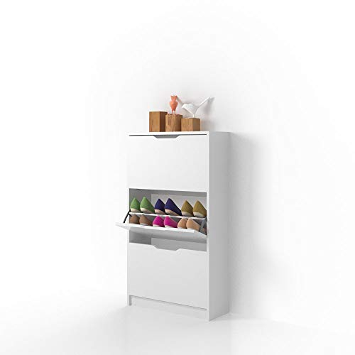 Vicco Schuhkipper Luca, Schuhregal, Weiß, 22 x 105 cm 3 Fächer