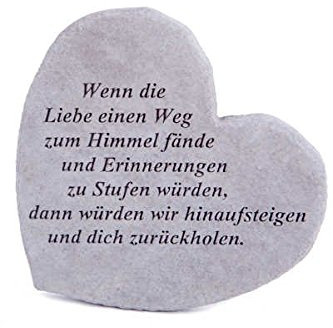 Gedenkstein Wenn die Liebe... aus Steinguss 17 x 15 cm Grabschmuck