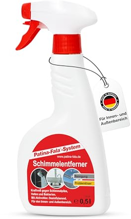 Patina-Fala® Schimmelentferner 0,5L - 7250 SE05 - Sofort Wirksam – Entfernt Schimmel, Stockflecken & Bakterien – Für Fliesen & Naturstein – Innen & Außen anwendbar – Made in Germany