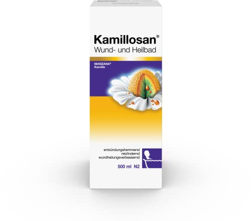 Kamillosan Wund und Heilbad: Kamille-Badezusatz für Sitzbad, gegen Juckreiz, Hämorrhoiden-Beschwerden, Hautentzündungen, 500 ml