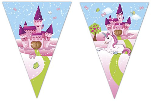 3,2m Wimpelkette * UNICORN * als Deko für einen Kindergeburtstag oder Party // Kinder Geburtstag Mottoparty Einhorn Mädchen Traumwelt Schloss