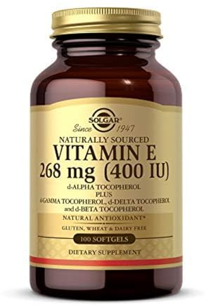 Solgar Vitamin E 268 MG (400 IU) (d-Alpha Tocopherol & Mixed Tocopherols), 100 Softgels - Supports Immune System & Skin Nutrition - Natural Antioxidant - Gluten Free, Dairy Free - 100 Servings