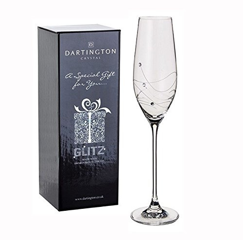 Dartington Verre à champagne personnalisé Glitz avec cristaux – Ajoutez votre propre message