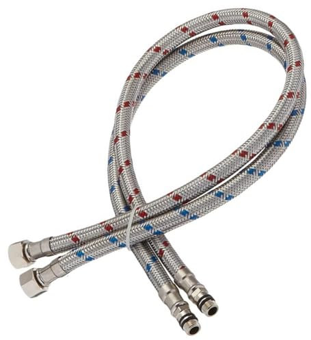 Schläfer 4605007 | Tubo Flessibile per Rubinetto Femmina 3/8, Connettore per Valvola ad Angolo Sottolavabo, Attacco Rubinetto M10 x 1, Lunghezza Tubo 35cm, 2 Pezzi