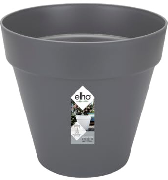 elho loft urban rund 30cm blumentopf - Anthracite | Ø 28.5 x H 26 cm | Für den Außenbereich geeignet | 100% recycelter Kunststoff