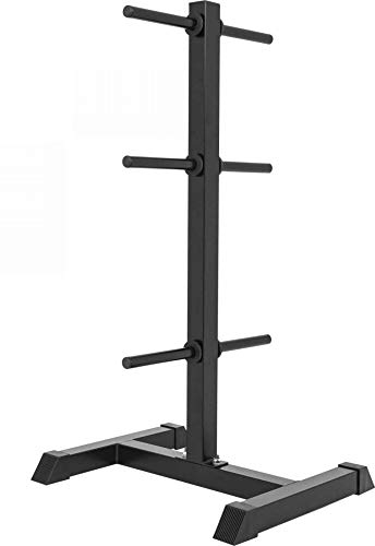 GORILLA SPORTS® Hantelscheibenständer - 6 Scheibenaufnahmen, für Ø 30 mm Gewichtsscheiben, bis 200 kg Belastbar, Stahl, Weiß/Schwarz - Hantelständer, Scheibenständer, Hantelablage, Hantelbaum, Gewicht