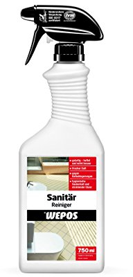 Wepos Sanitär & Kalk Reiniger 750ml | Gelartiger Reiniger | haftet und wirkt besser | Hygienische Sauberkeit | gegen Schmutz und Kalk