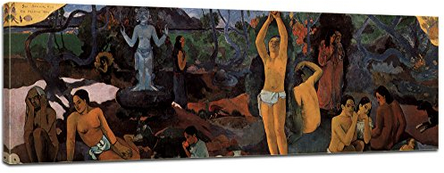 Bilderdepot24 Bild auf Leinwand | Paul Gauguin Woher kommen wir Wer sind wir Wohin gehen wir in 90x30 cm als Wandbild | Wand-deko Dekoration Wohnung alte Meister | 180317-90x30