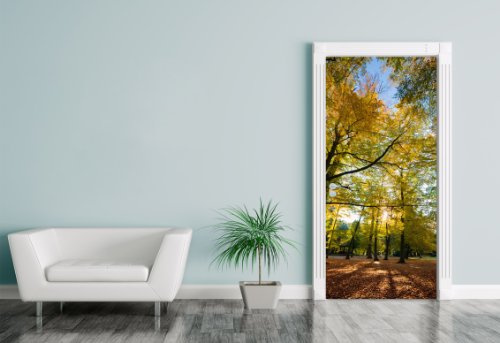 Bilderdepot24 Selbstklebende Türfolie | Herbstlaub | Maße 90 x 200 cm | einteiliger Türsticker Türfolie Poster | Wanddekoration für Wohnungen | 11443a