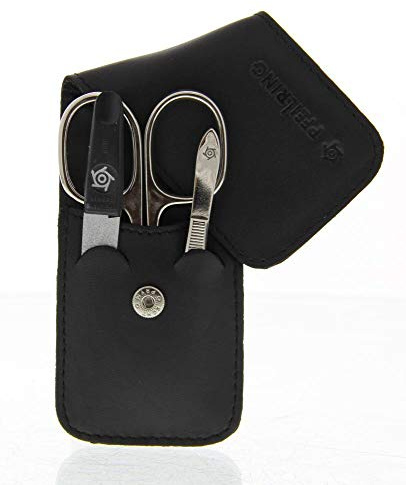 Pfeilr. Manicure-Etui 3-teilig Leder sw.