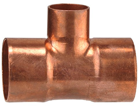 Cornat Löt-T-Stück, Kupfer, 3 Muffen, 1 reduzierter Abgang, A 28 mm, B 22 mm, 1 Stück, T51302822